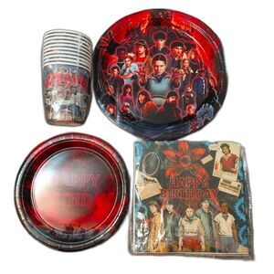 Stranger Things Birthday Party Supplies Set Plates Cups Napkins Upside Down